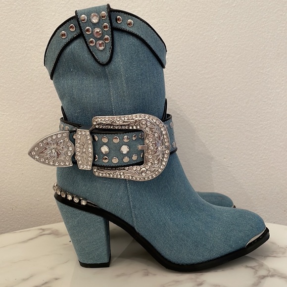 Embellished cowboy boots NEW UNWORN - Picture 3 of 7